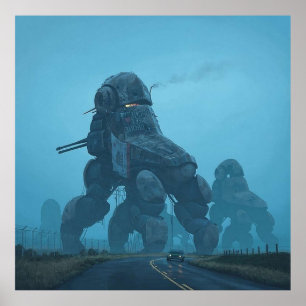 Poster Machine de guerre dystopique Simon Stalenhag