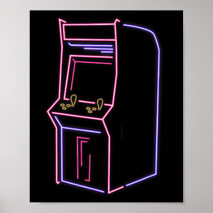 Poster Machine de jeu vidéo rétro vintage 80s 90s