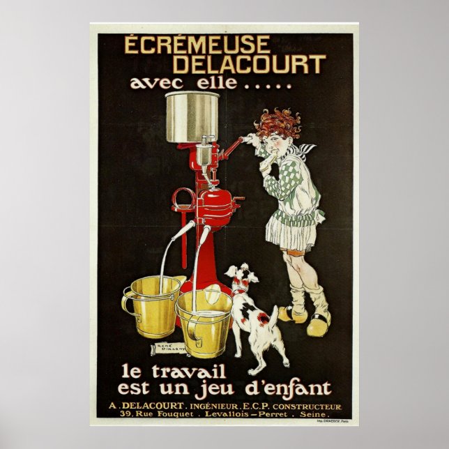 Poster Machine de séparation vintage (Devant)