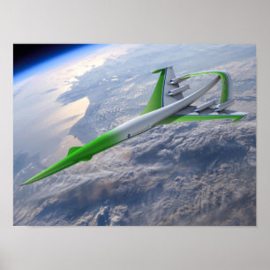 Poster Machine Supersonique Verte