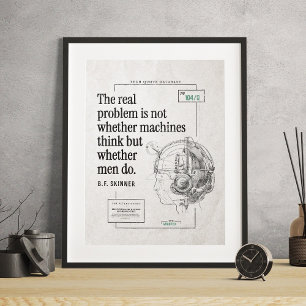 Poster Machines à problèmes réelles Hommes Penser technol