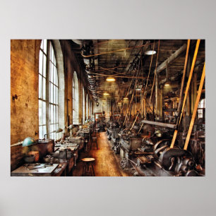 Poster Machiniste - Machine Shop vers les années 1900