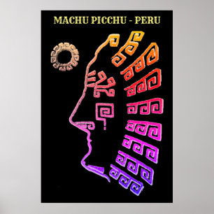 Poster Machu Picchu Cusco Pérou dessin