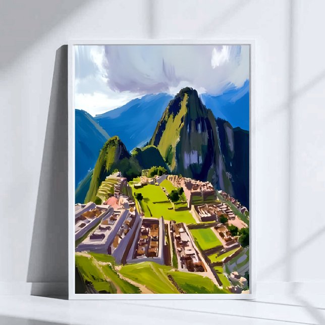 Poster Machu Picchu Pérou peinture (Créateur téléchargé)