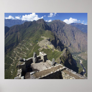 Poster Machu Picchu vu du pic Huayna Picchu,