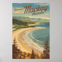 Mackay Australie Illustration Voyage Art Vintage