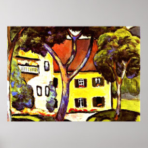 Poster Macke - La Maison de Staudacher à Tegernsee