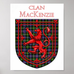 Poster MacKenzie Tartan Scottish Plaid Lion Rampant