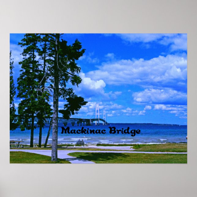 Poster Mackinac Bridge Michigan (Devant)