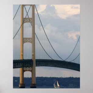 Poster Mackinac Bridge, Michigan, États-Unis