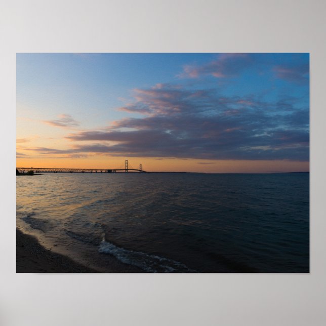 Poster Mackinaw City Dusk (Devant)