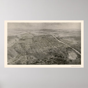 Poster Macon, carte panoramique de GA - 1912