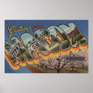 Poster Macon, lettre ScenesMacon, GA de GeorgiaLarge