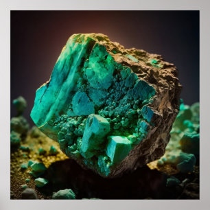 Poster Macro Chrysoprase, Pierre Verte Vibrante