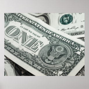 Poster Macro de l'argent de la facture d'un dollar