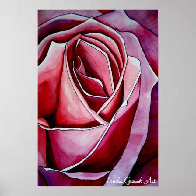Poster Macro rose abstrait art rose original (Devant)