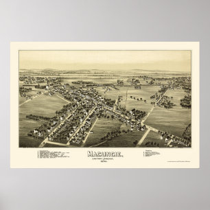 Poster Macungie, carte panoramique de PA - 1893
