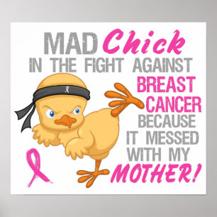Poster Mad Chick Messed Avec Mère 3L Cancer Du Sein