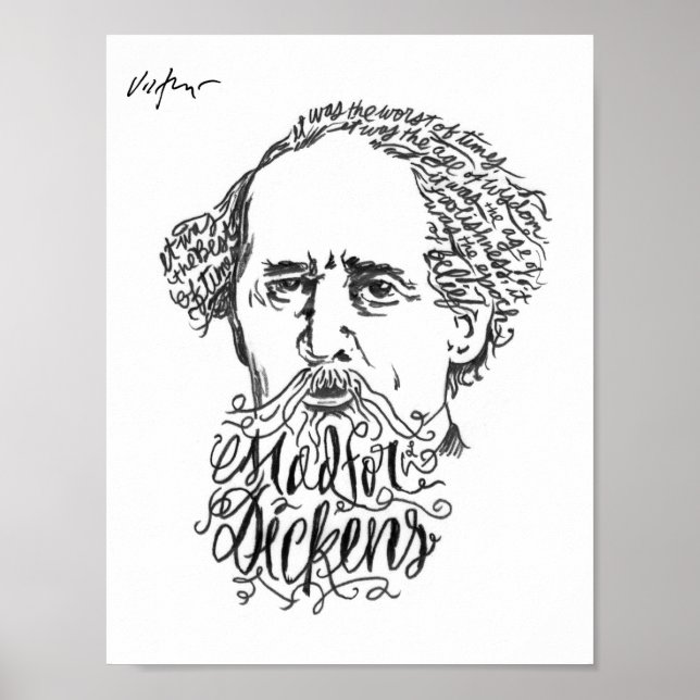Poster Mad For Dickens - James Victore Imprimer (Devant)