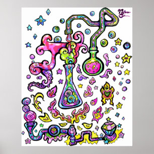 Poster Mad Scientist Lab Science Experiment Art Print