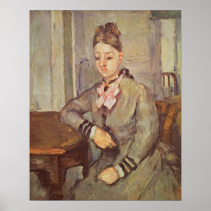 Poster Madame Cezanne Leaning on a Table, 1873-1877
