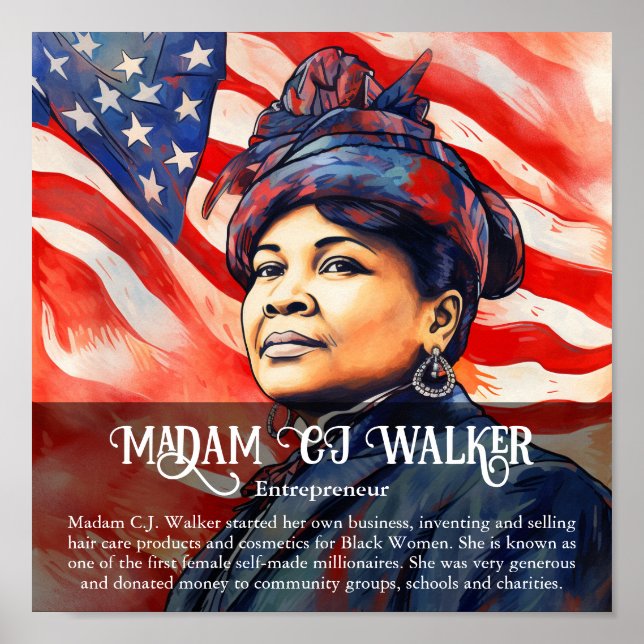 Poster Madame CJ Walker Salle de classe du Mois de l'hist (Devant)