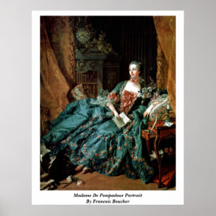 Poster Madame De Pompadour Portrait By Francois Boucher