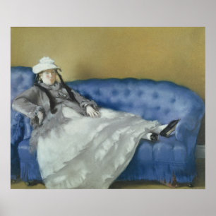 Poster Madame Manet sur un sofa bleu, 1874 de Manet