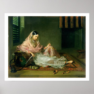 Poster Madame musulmane Reclining, 1789 (huile sur la