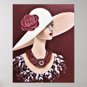 Poster Madame vintage de société