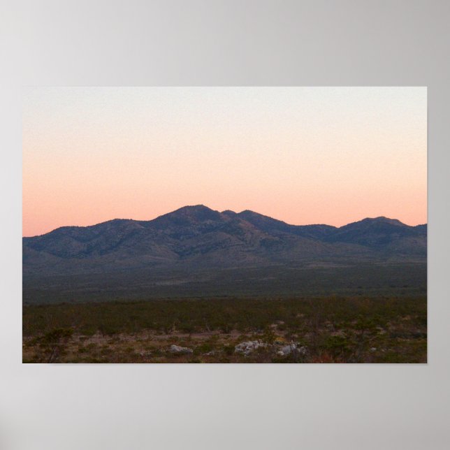 Poster Madera Mountain à la tombée de la nuit, Texas (Devant)