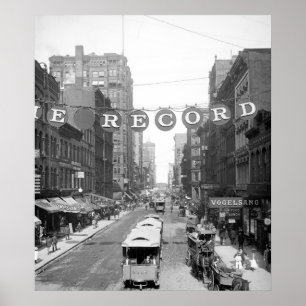 Poster Madison Street, Chicago, 1900
