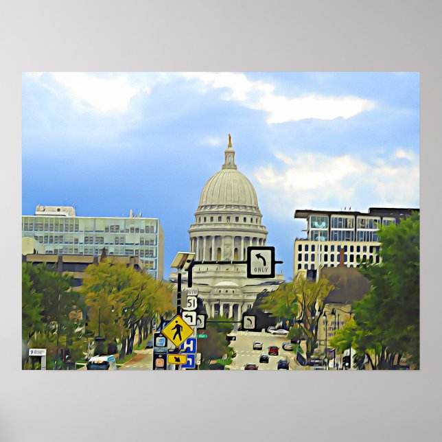 Poster Madison Wisconsin, Art numérique, Wall Art (Devant)