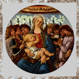 Poster Madone et Enfant avec huit anges par Botticelli
