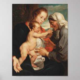 Poster Madone et Enfant avec Sainte Anne