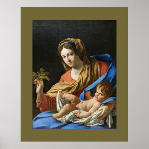 Poster Madone et Enfant Vacances Noël