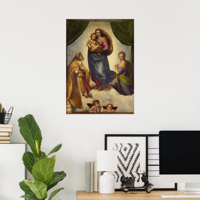 Poster Madone Sixtine par Raphaël (Bureau à domicile)