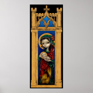 Poster Madonna and Child at Night gothic Art Imprimer