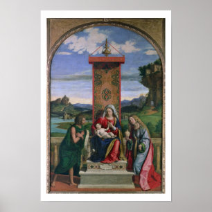 Poster Madonna and Child with St. John the Baptist and Ma