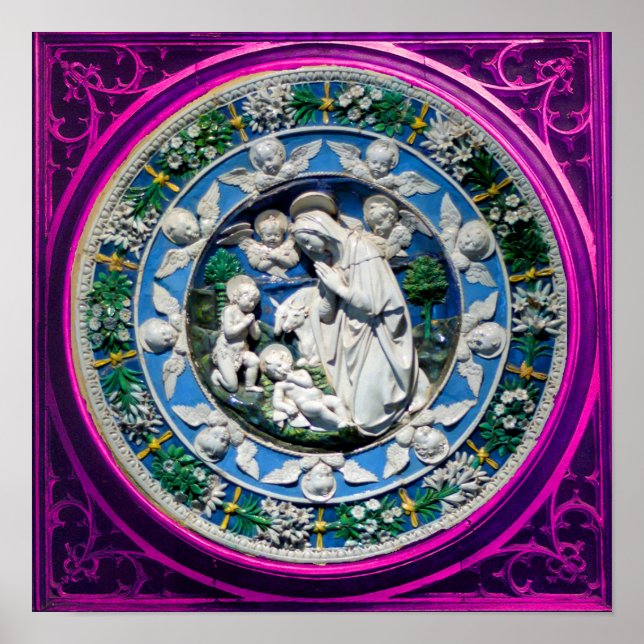 POSTER MADONNA AVEC ENFANT ET ANGELS (Devant)