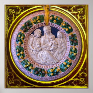 POSTER MADONNA AVEC ENFANT ET SAINTS