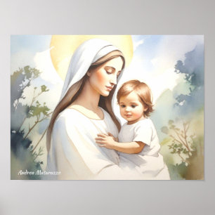 Poster Madonna avec l'enfant Jésus