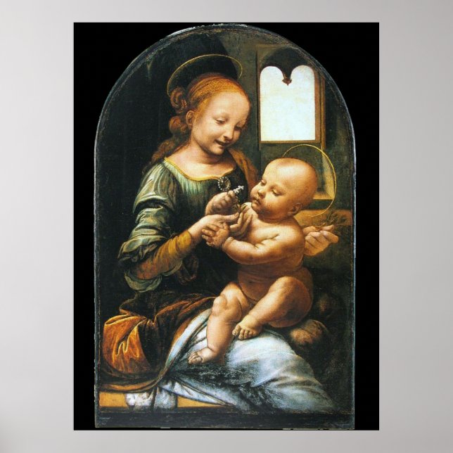 Poster Madonna Benois par Leonardo da Vinci (Devant)
