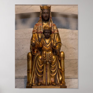 Poster Madonna de Montserrat Noir Vierge Marie