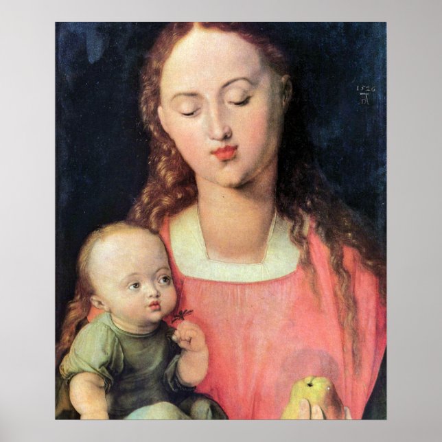 Poster Madonna et Enfant - Albrecht Durer - c1526 (Devant)