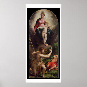 Poster Madonna et Enfant avec Saint Jean et Saint Jérôme,