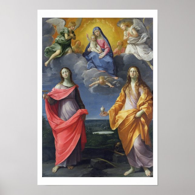 Poster Madonna et Enfant avec St Lucy et Mary Magdalene (Devant)