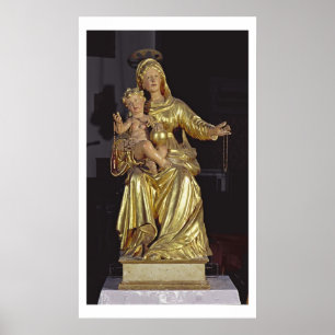 Poster Madonna et enfant, XVIIème siècle (bois doré)