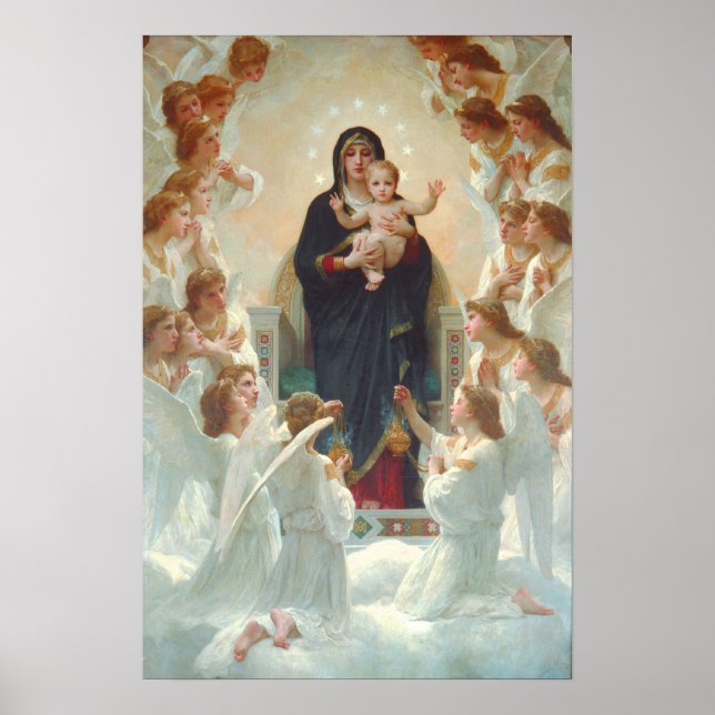 Poster Madonna et l'enfant avec les anges (Devant)