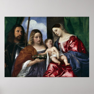 Poster Madonna et l'enfant avec Sts Dorothy et George